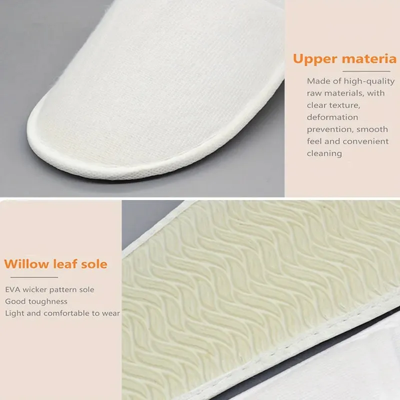 1/5/10pairs Disposable Slippers For Hotel Family Travel Beauty Salon Guests Unisex Portable Non Slip Non-woven Fabric Indoor