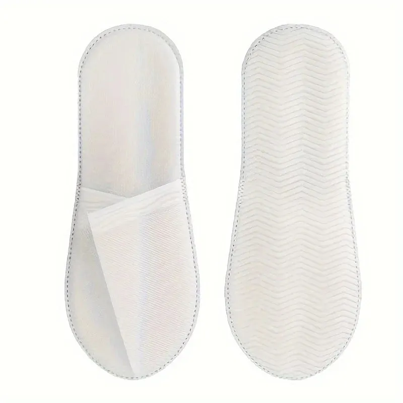 1/5/10pairs Disposable Slippers For Hotel Family Travel Beauty Salon Guests Unisex Portable Non Slip Non-woven Fabric Indoor