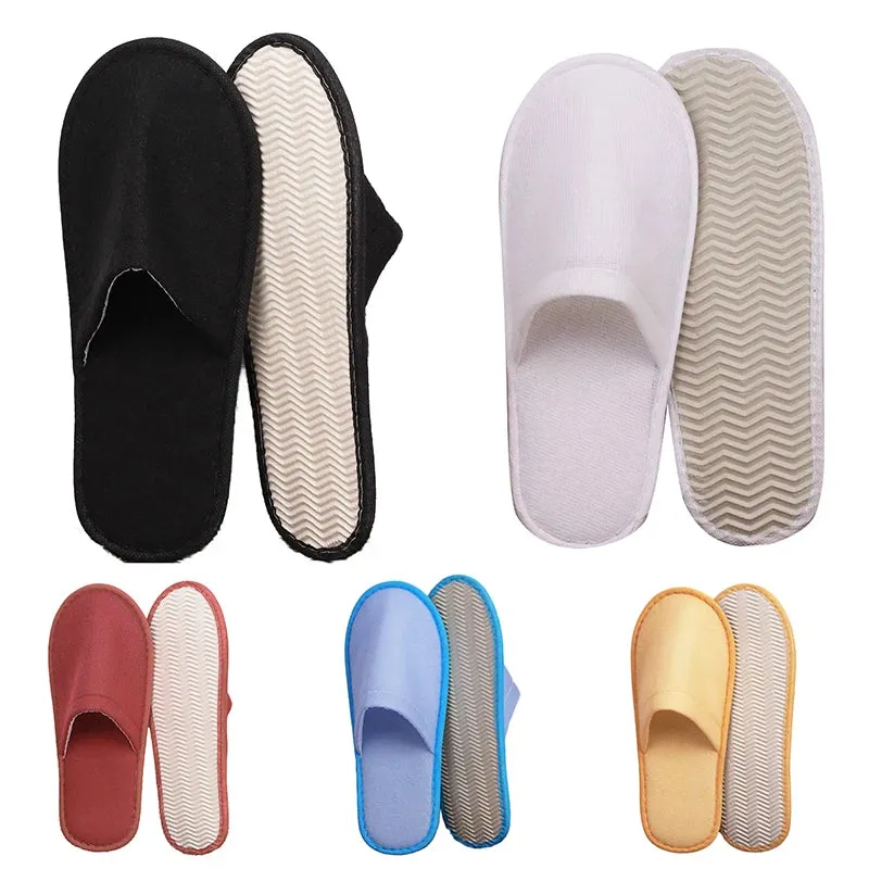 1Pair Indoor Simple Soft Slippers Portable Women Men Disposable Slippers Hotel Travel Spa Slides For Bedroom Flip Flop Non-slip