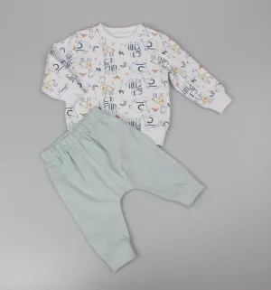 2pc Cord Trouser Set - Blue Jungle (0-9m) (PK6) H13542