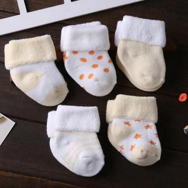 5 Pair/lot New Cotton Thick Baby Toddler Socks