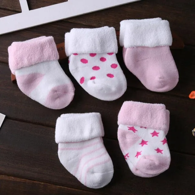5 Pair/lot New Cotton Thick Baby Toddler Socks