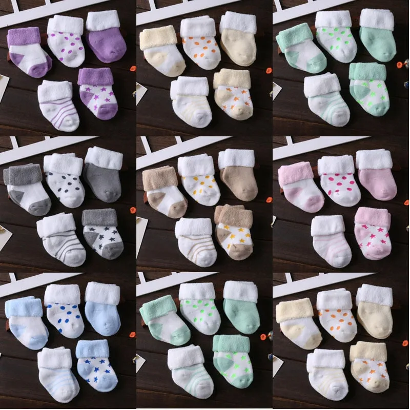 5 Pair/lot New Cotton Thick Baby Toddler Socks