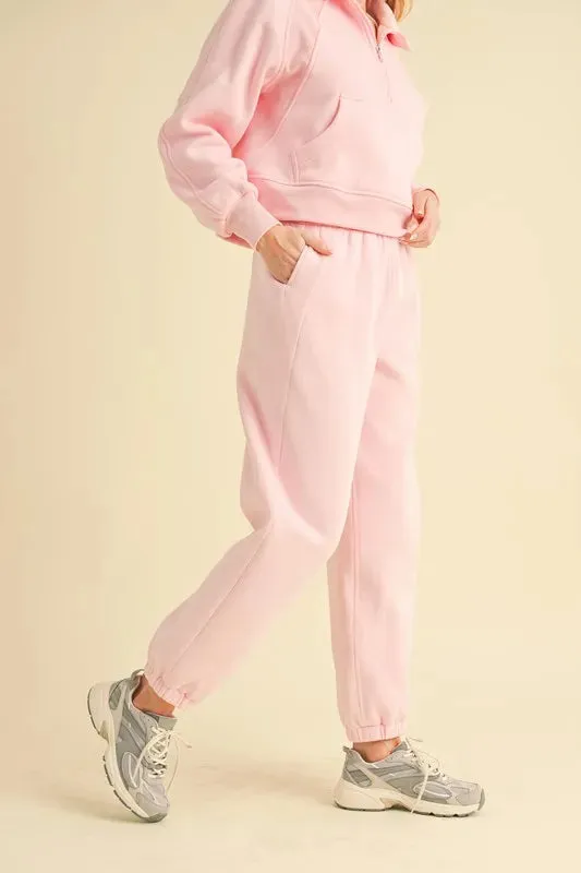 Aemi Co Drawstring Elastic Waist Joggers