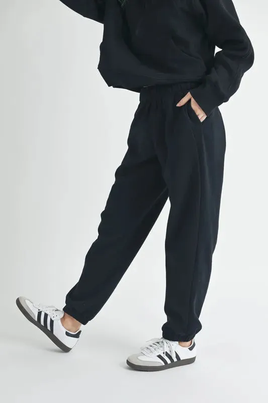 Aemi Co Drawstring Elastic Waist Joggers