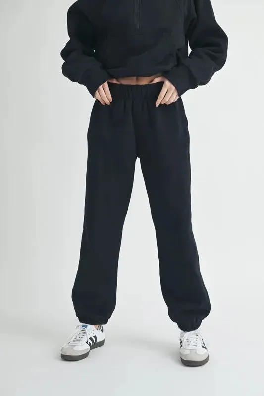 Aemi Co Drawstring Elastic Waist Joggers