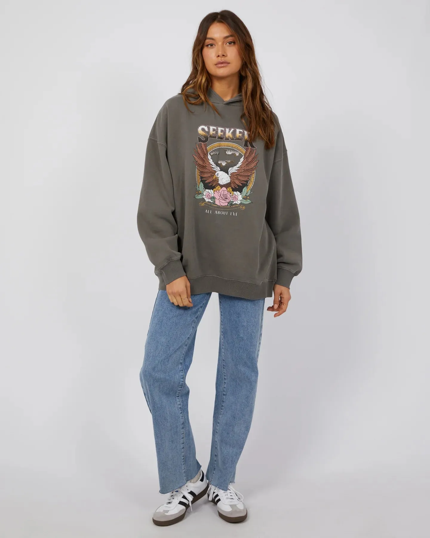 ALL ABOUT EVE SEEKER OVERSIZED HOODIE CHARCOAL