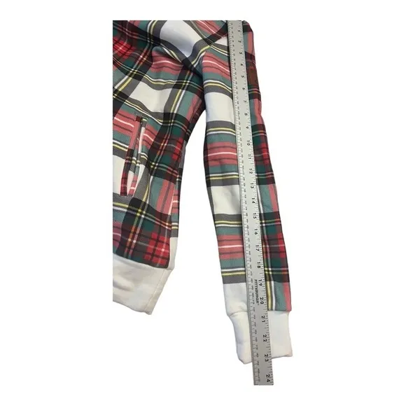 Ampersand Avenue warm wishes plaid pullover hooded sweatshirt XS NWT