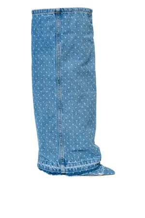 Anie Dotted Denim Boots