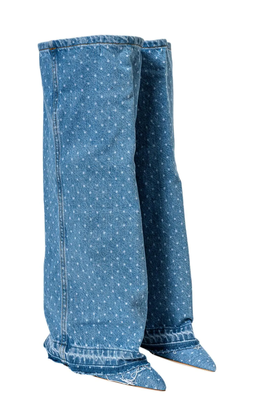 Anie Dotted Denim Boots