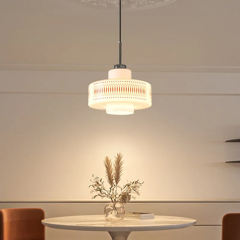 Anna Opal White Glass Pendant Lamp