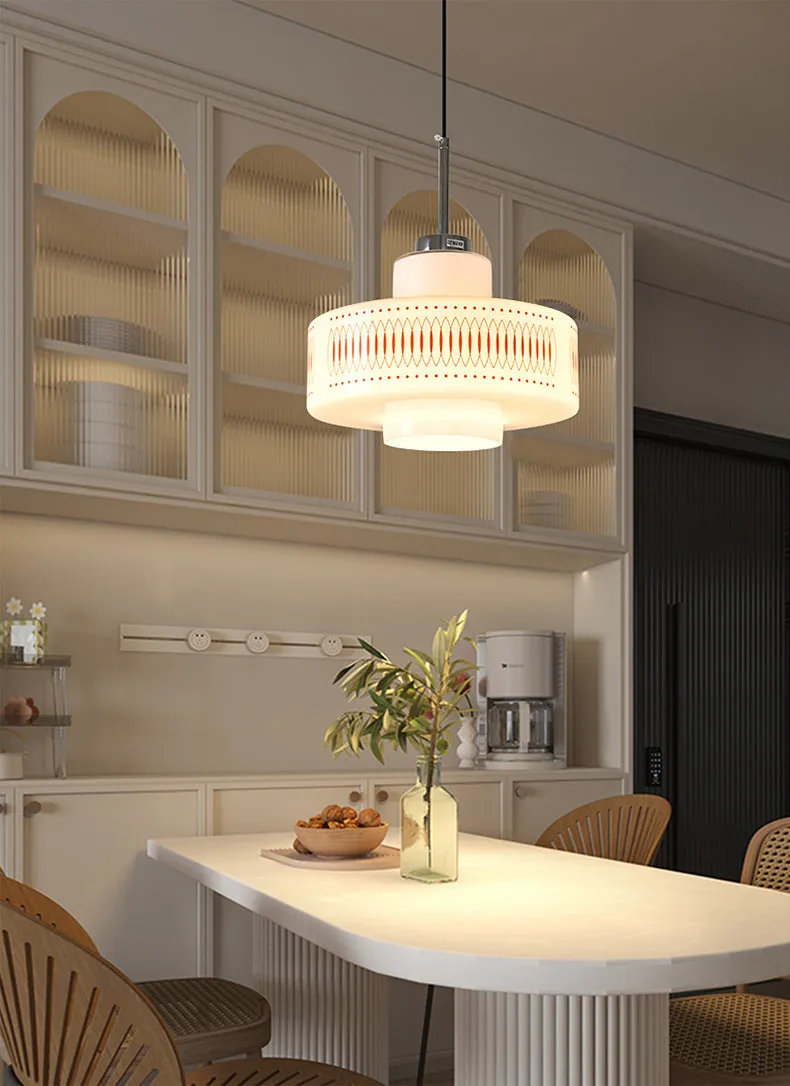 Anna Opal White Glass Pendant Lamp