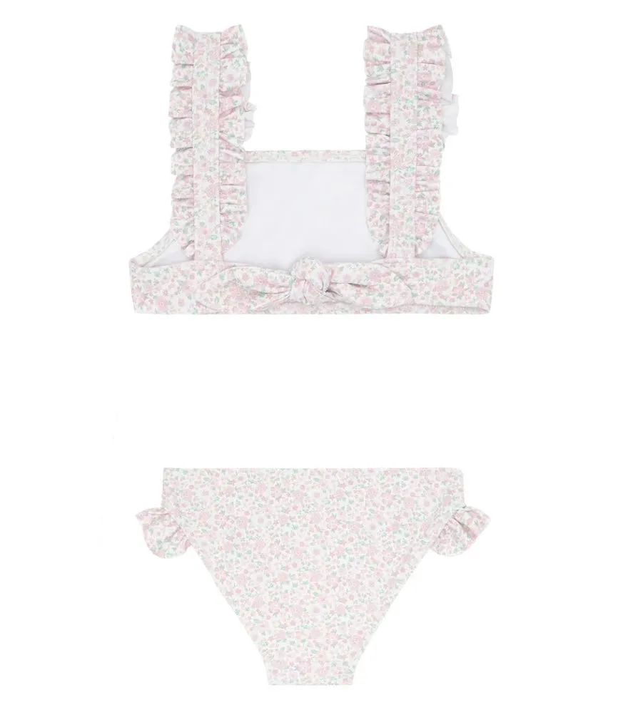 Antique Floral Ruffle Strap Bikini