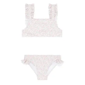 Antique Floral Ruffle Strap Bikini