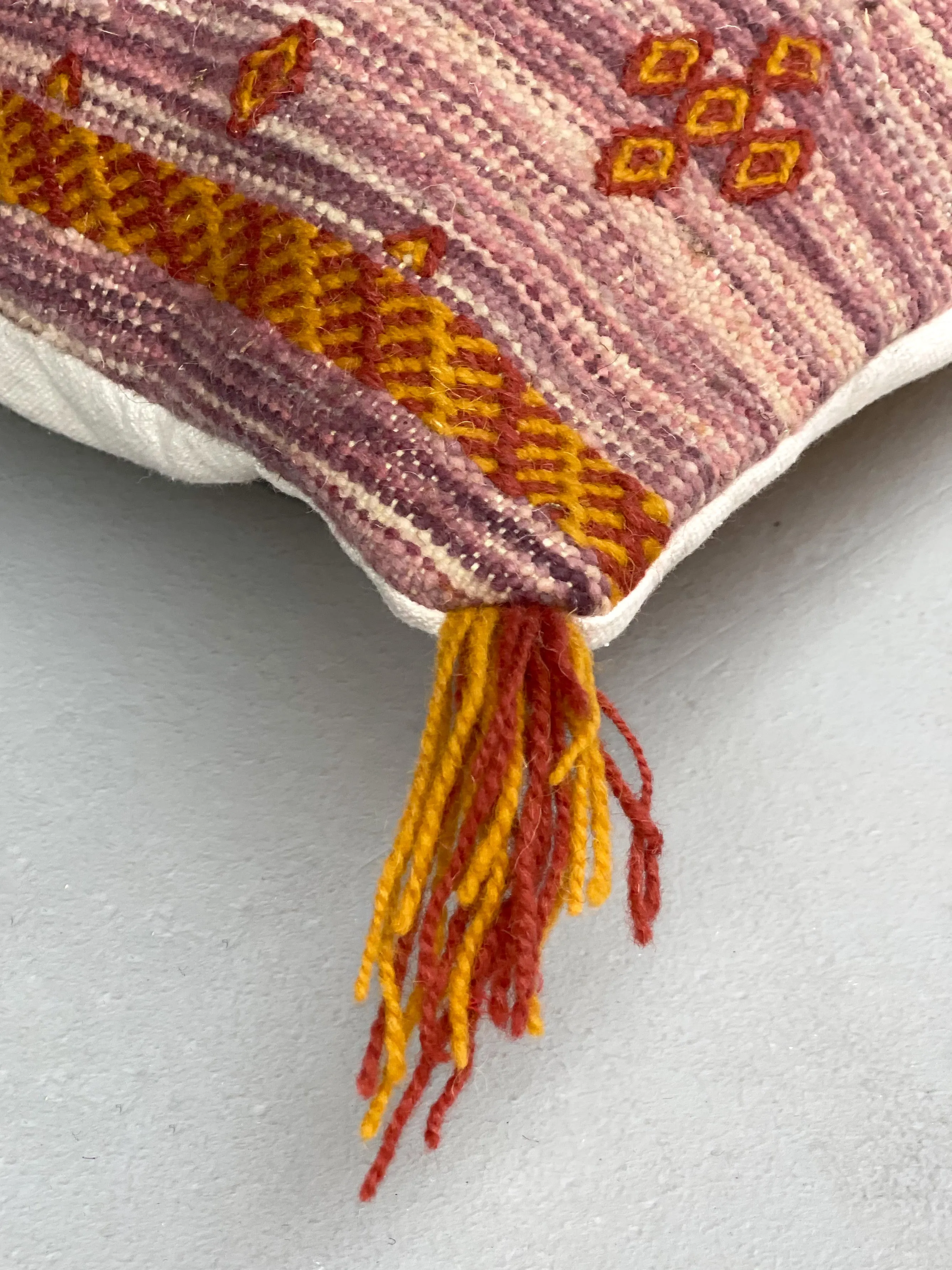 Anzal's Flatweave x Zanafi Pillow - Purple/Orange