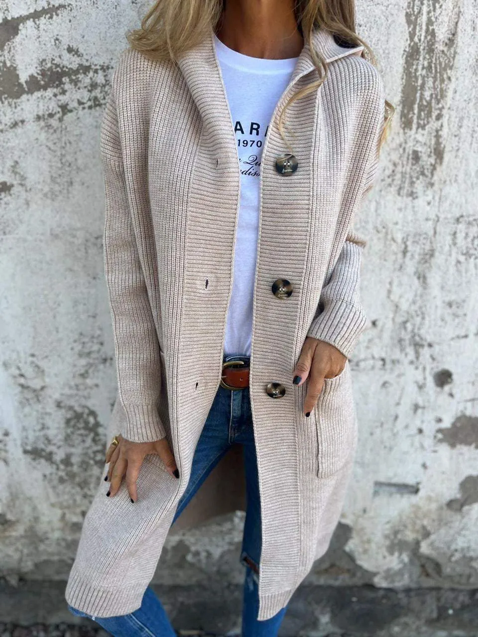 Aplie | Elegant Long Knit Cardigan