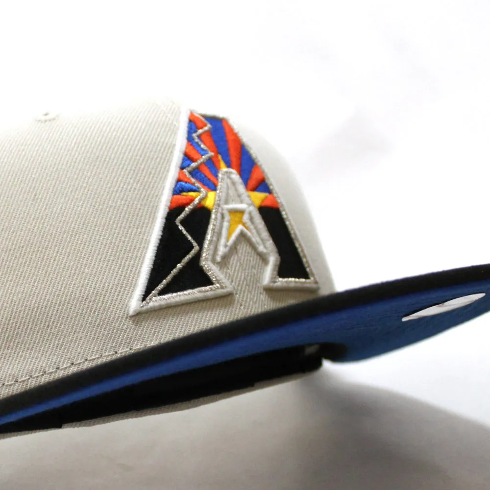 Arizona Diamondbacks 2001 World Series New Era 59Fifty Fitted Hat (GITD Stone Black Blue Under Brim)