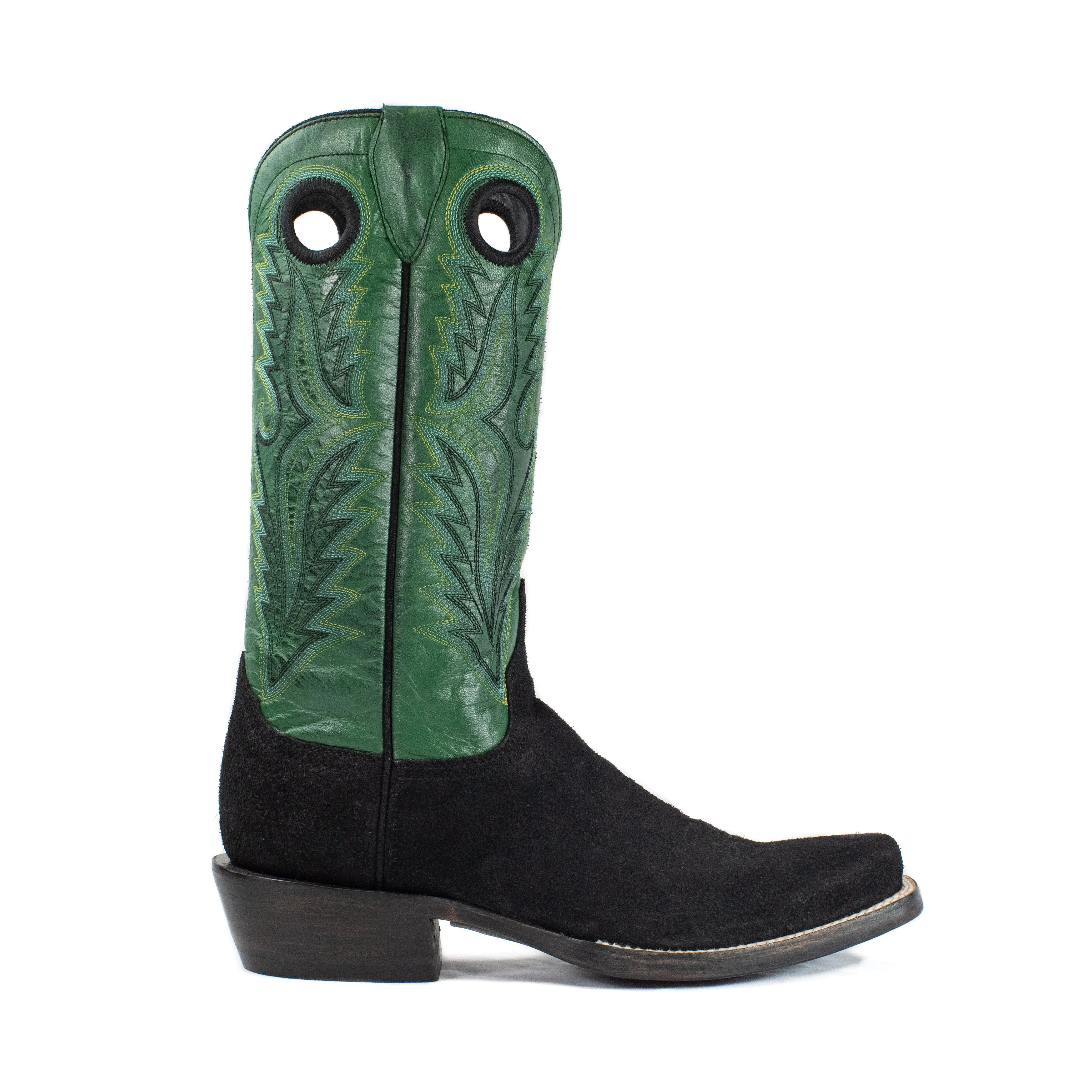 Azulado - Shane (Rubber Sole) - Cutter Toe - Black/Green