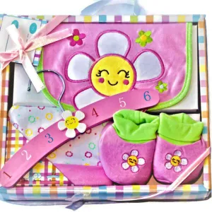 Baby Girl 4 Piece Layette Hanger Box Gift Set