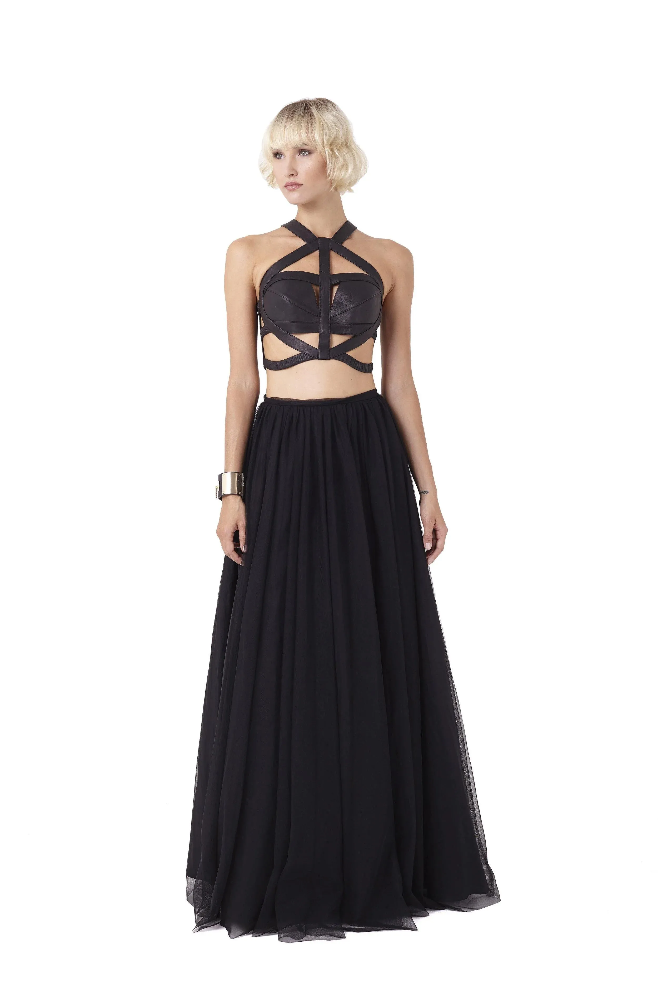 BASALT LEATHER CROP TOP