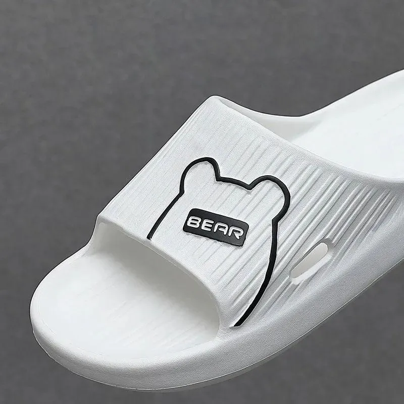 Bear Couple Slippers Indoor Simple Thick Bottom Sandals and Slippers Men's Outdoor Flip-flops Women's Home Non-slip Soft Mute Bathroom Bath Slippers
