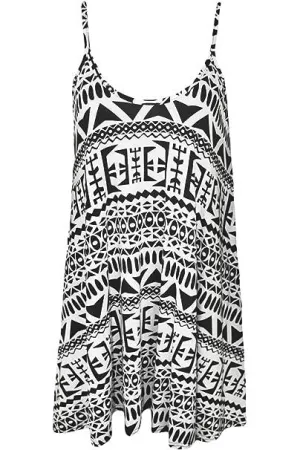 Big Aztec Print Strappy Mini Dress Vest Top
