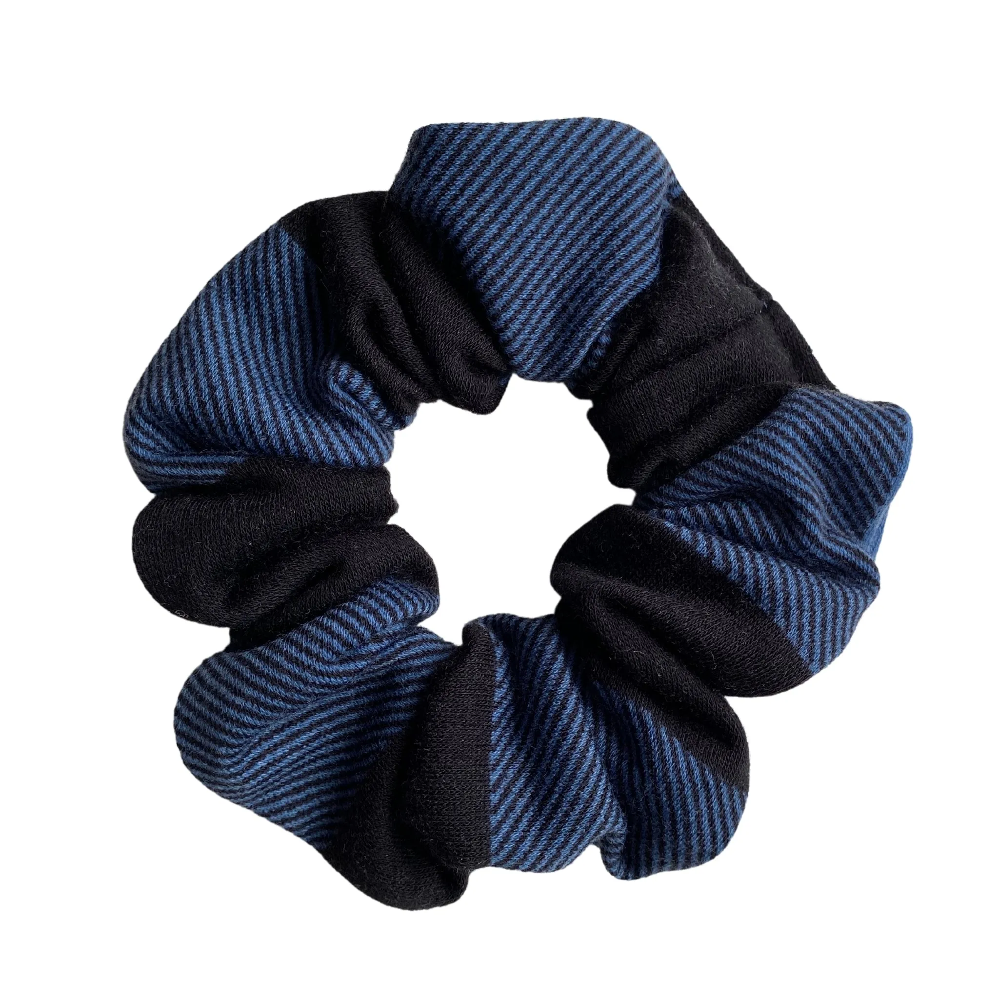 Blue and Black Buffalo Plaid Cozy Scrunchie