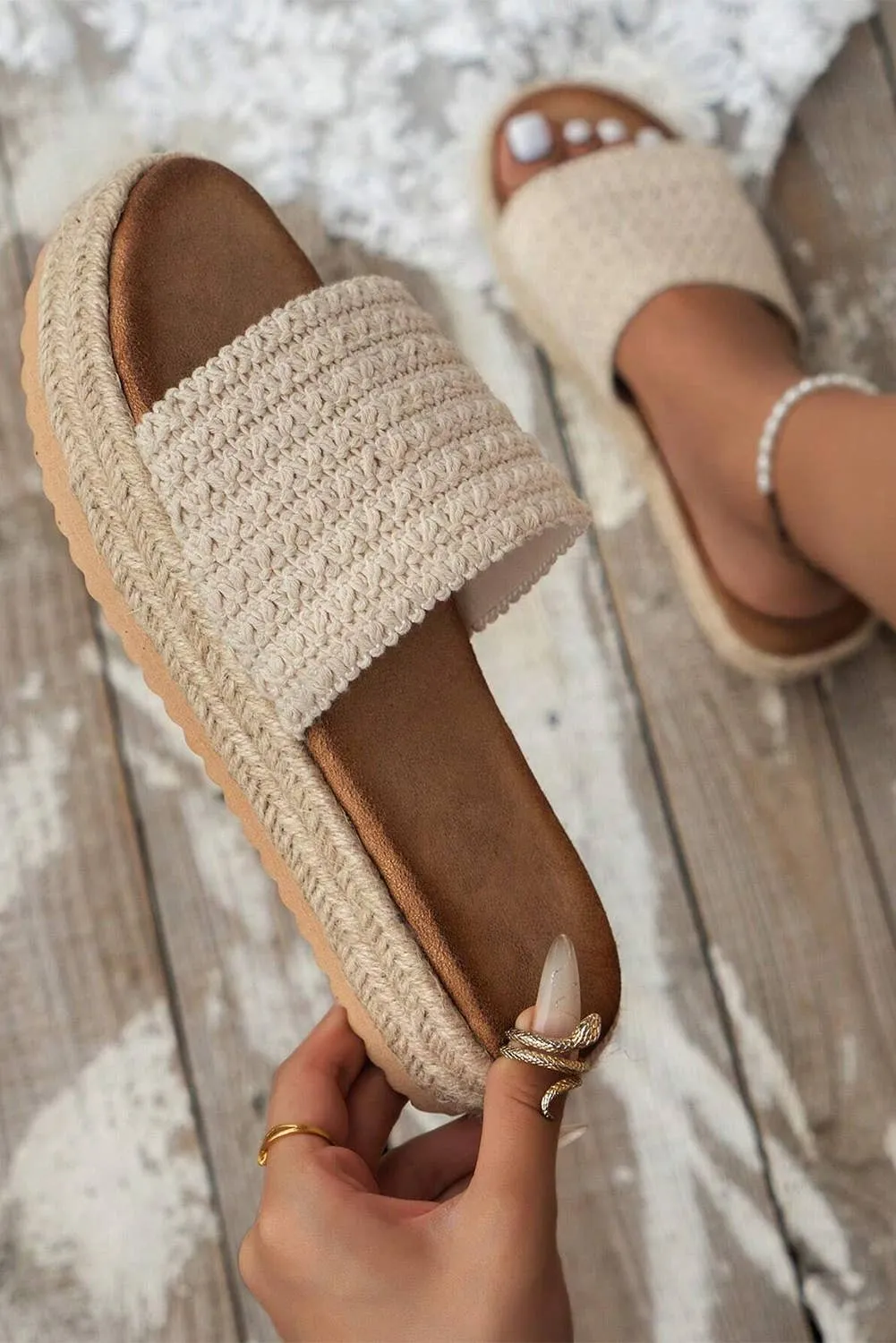Boho Woven Platform Sandals