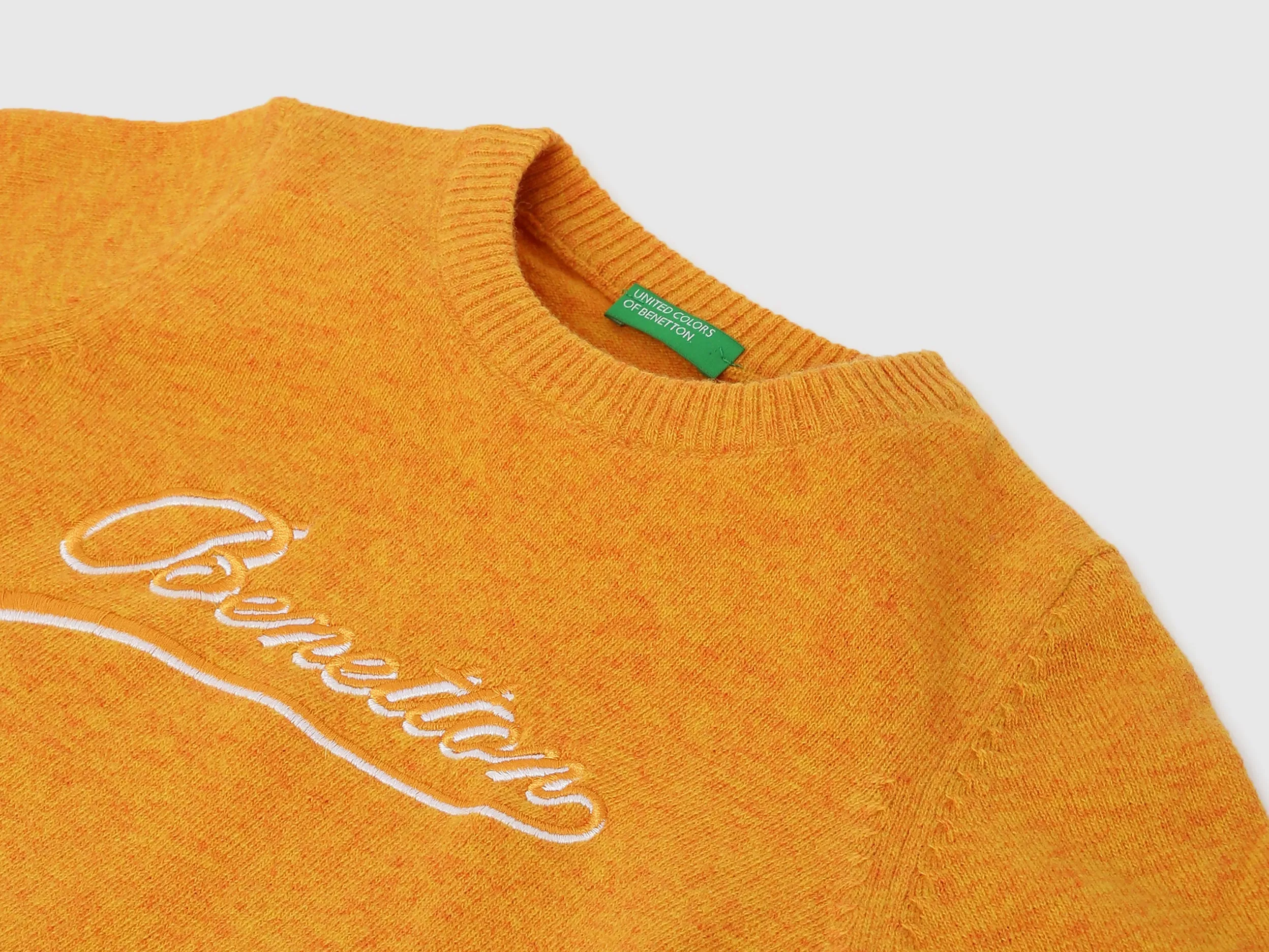 Boys Embroidered Logo Round Neck Sweater