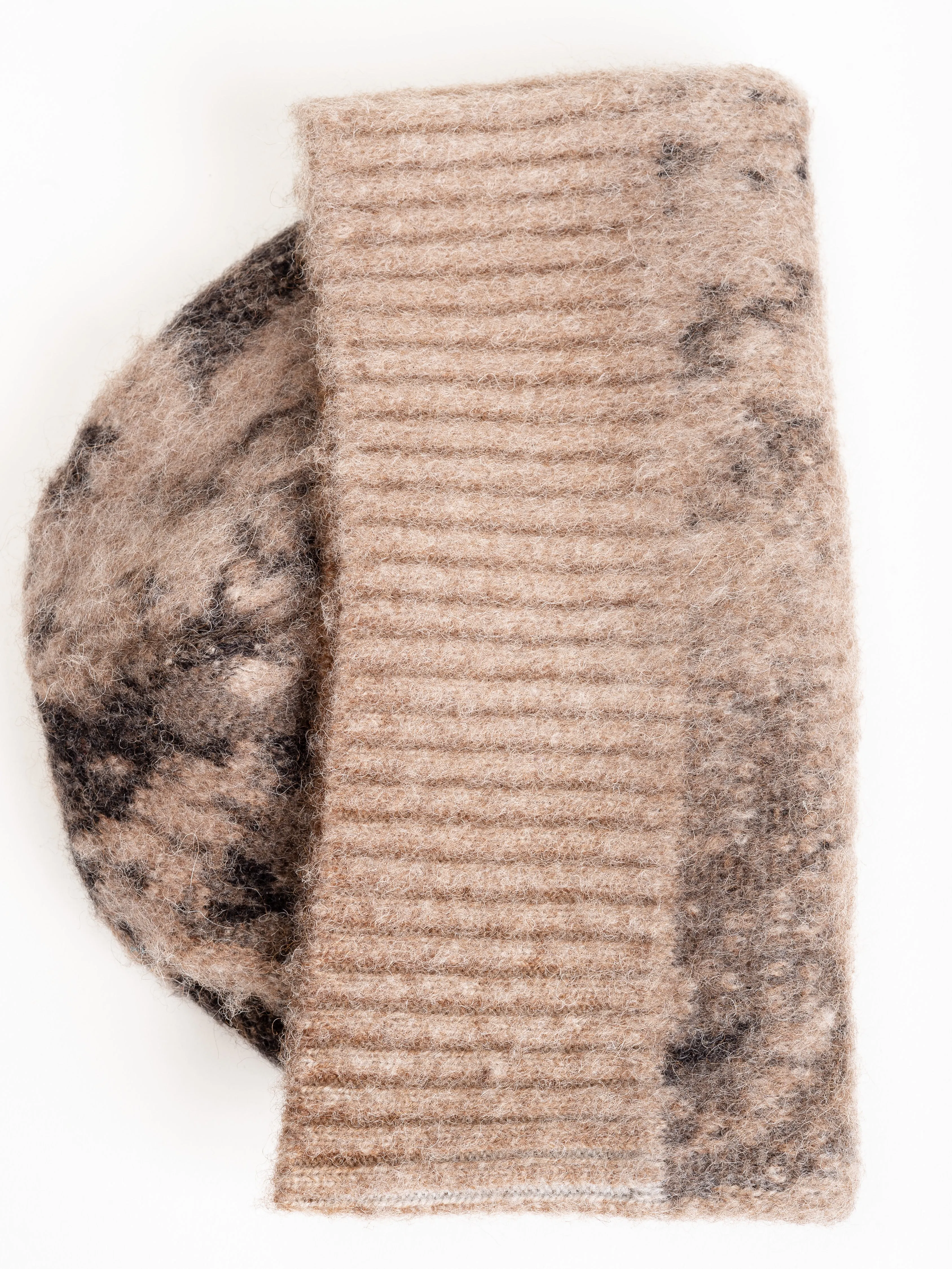 brushed jacquard beanie - suede
