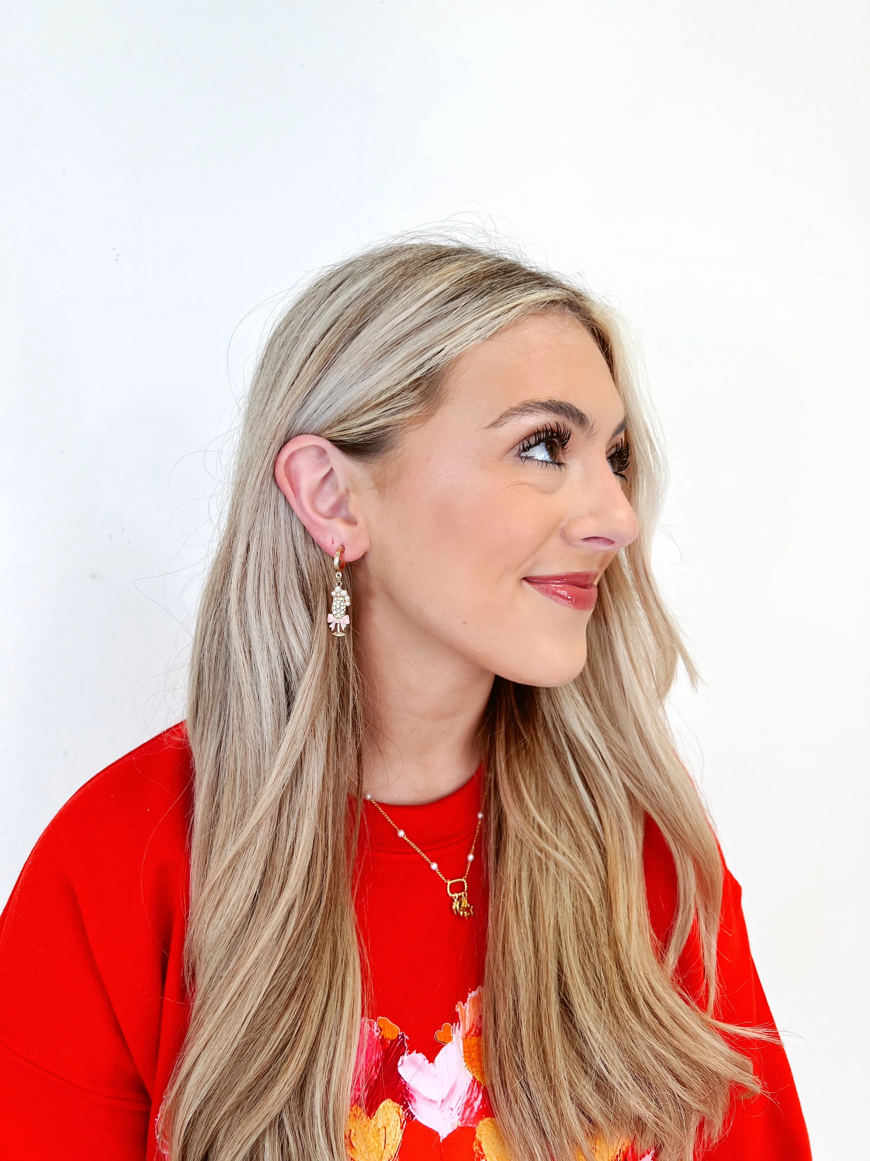 Bubbly Bow Champagne Flute Dangle Earring- 2 Colors