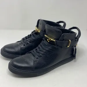 BUSCEMI Black Leather Sneaker with Gold Hardware 'ALCE'