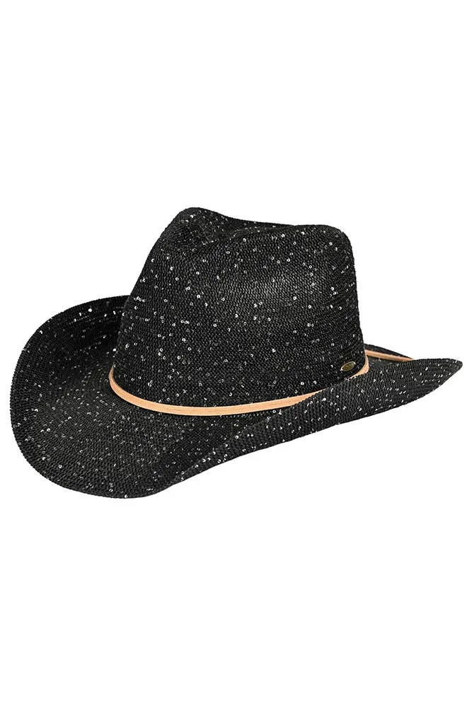 C.C Sequin Cowboy Hat: Hot Pink