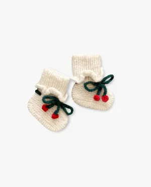 Cherry Booties |off white| in stock (9-12m)