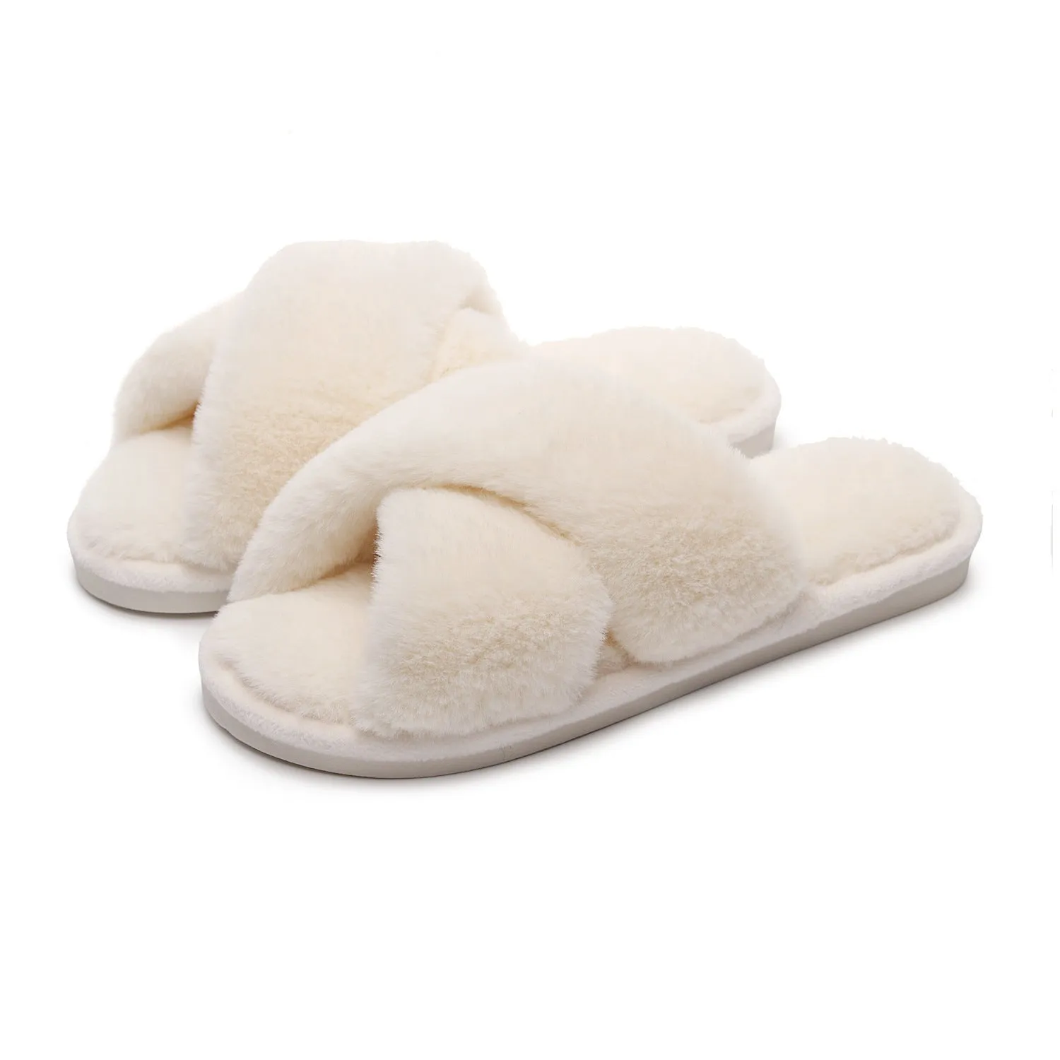Cross Woven Woolen Slippers For Indoor Use In Winter