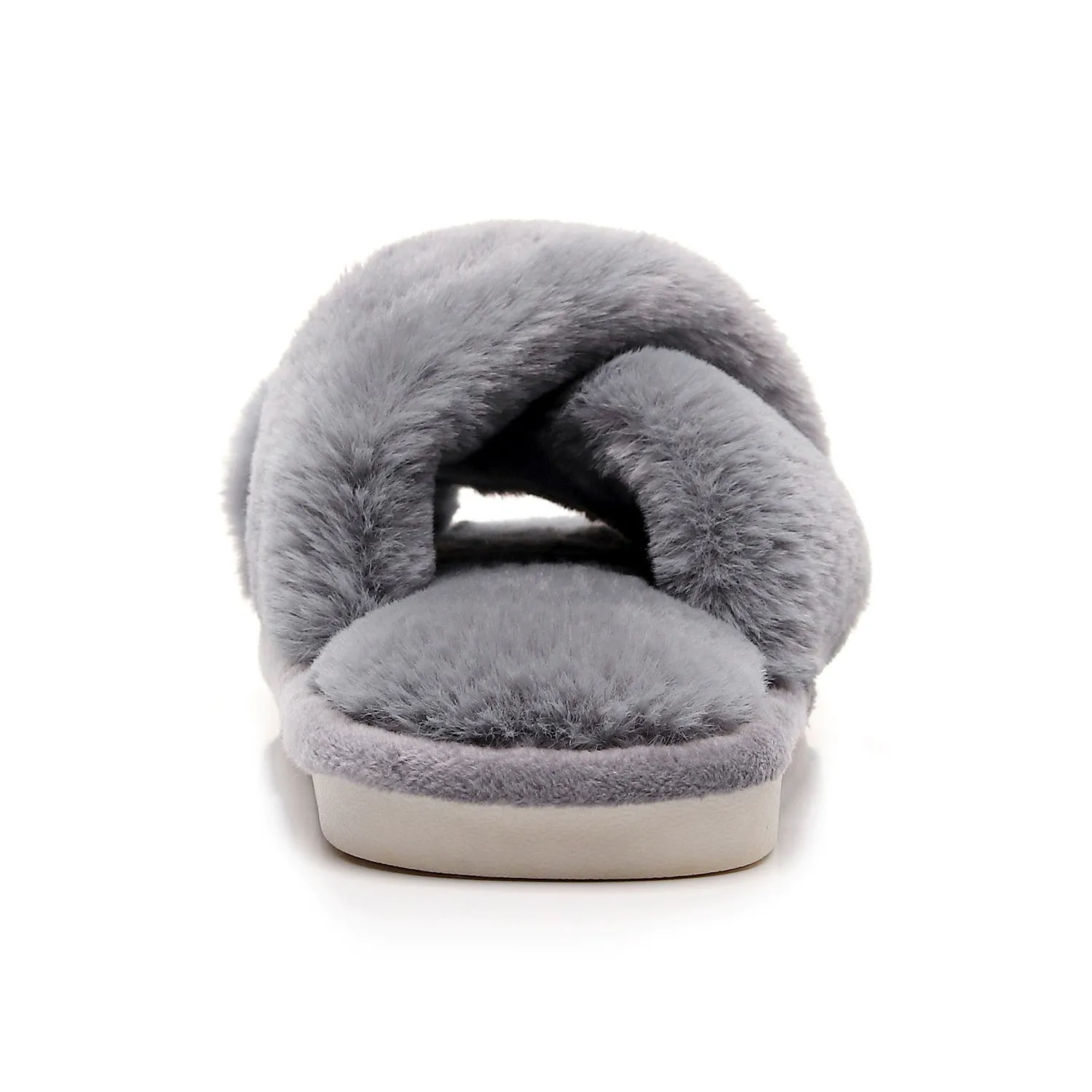 Cross Woven Woolen Slippers For Indoor Use In Winter