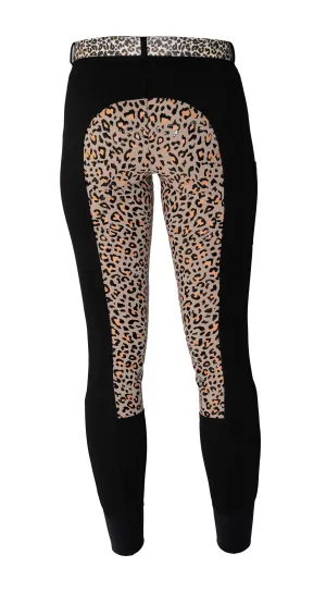 Curvy Mare | High-Waist Breech | Black   Leopard | Side Phone Pocket