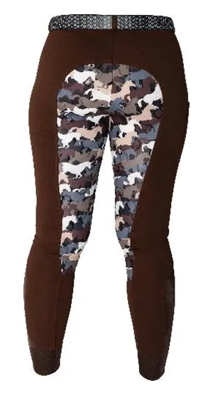 Curvy Mare | High-Waist Breech | Mocha   Camo | Side Phone Pocket