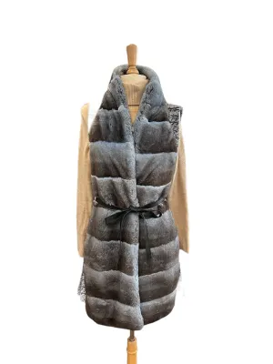 Denim Chinchilla Vest