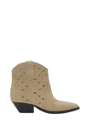Dewina Suede Eyelets Boot | Taupe