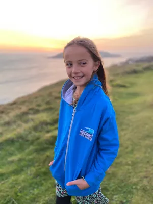 Discovery Kids Zip Hoody - Sapphire Blue/Grey