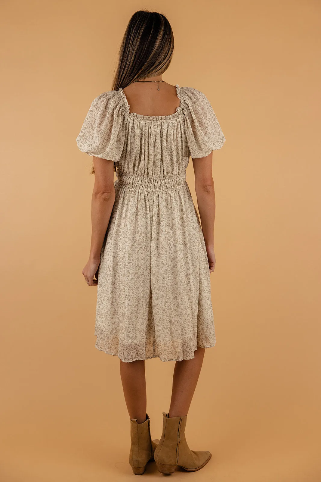 Don’t Say Maybe Puff Sleeve Midi