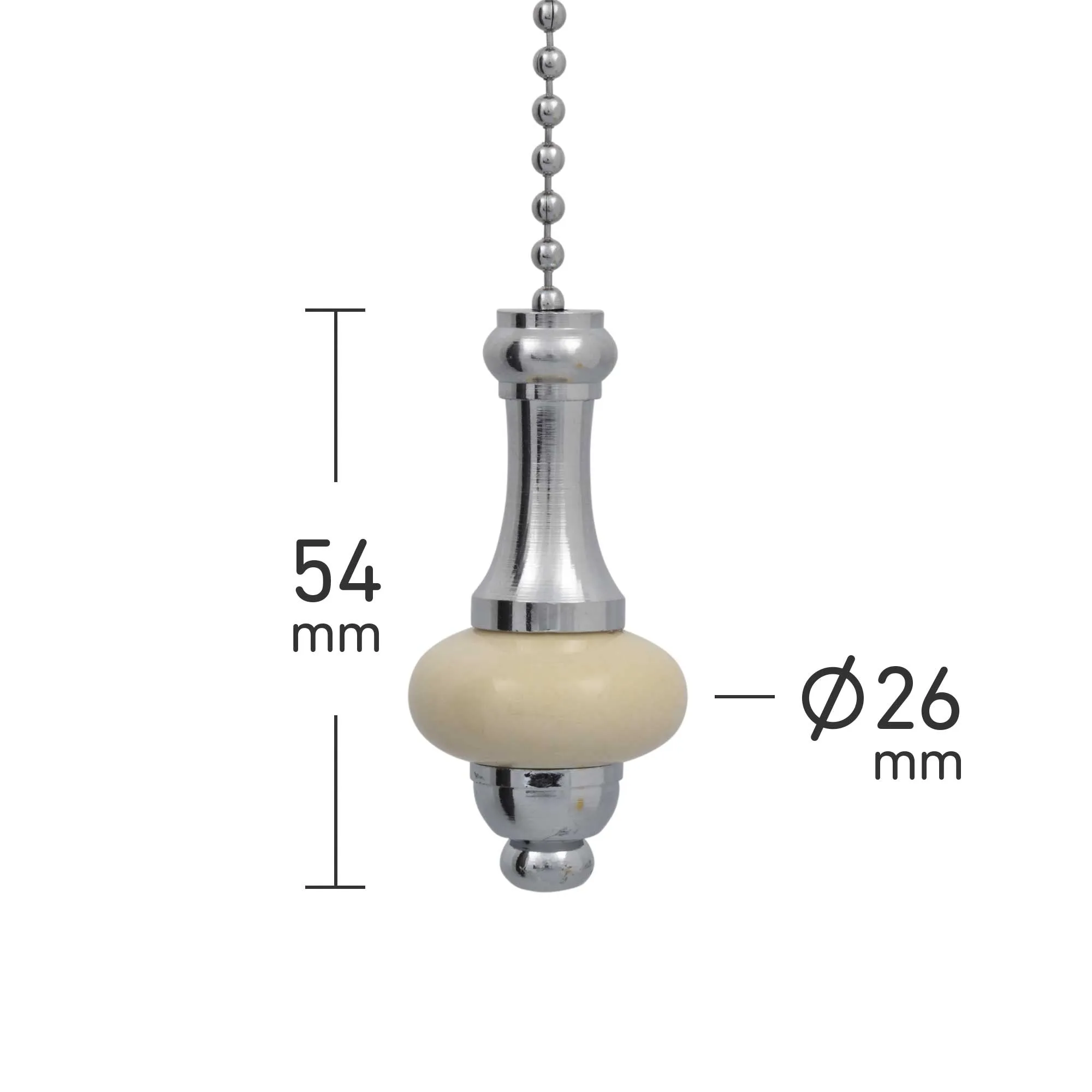 ElekTek Light Pull Chain Ceramic Disc With 80cm Matching Chain