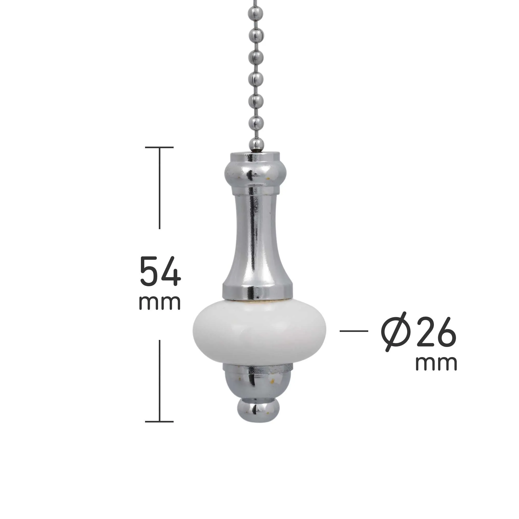 ElekTek Light Pull Chain Ceramic Disc With 80cm Matching Chain