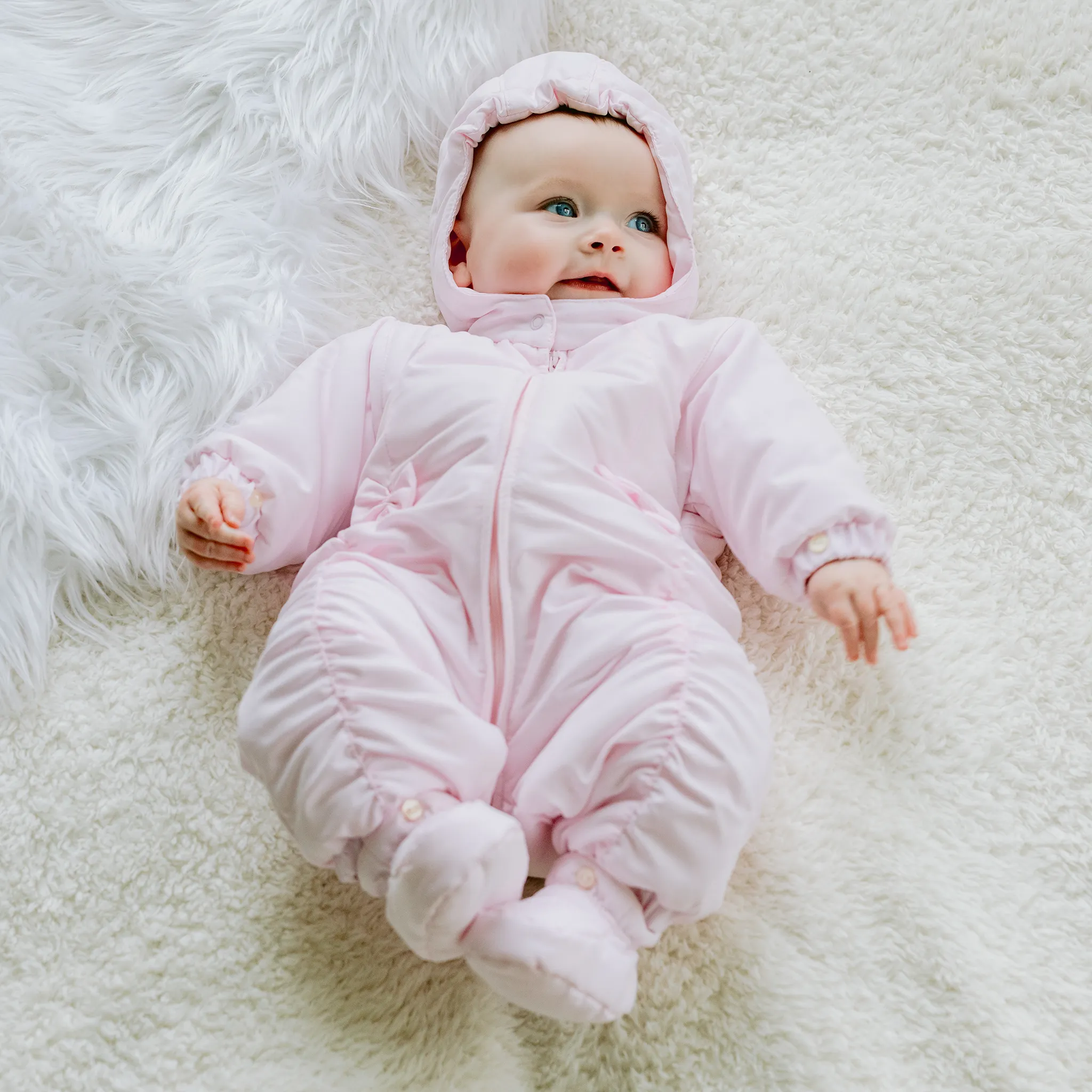 Estelle Girls Pramsuit with Mitts & Booties