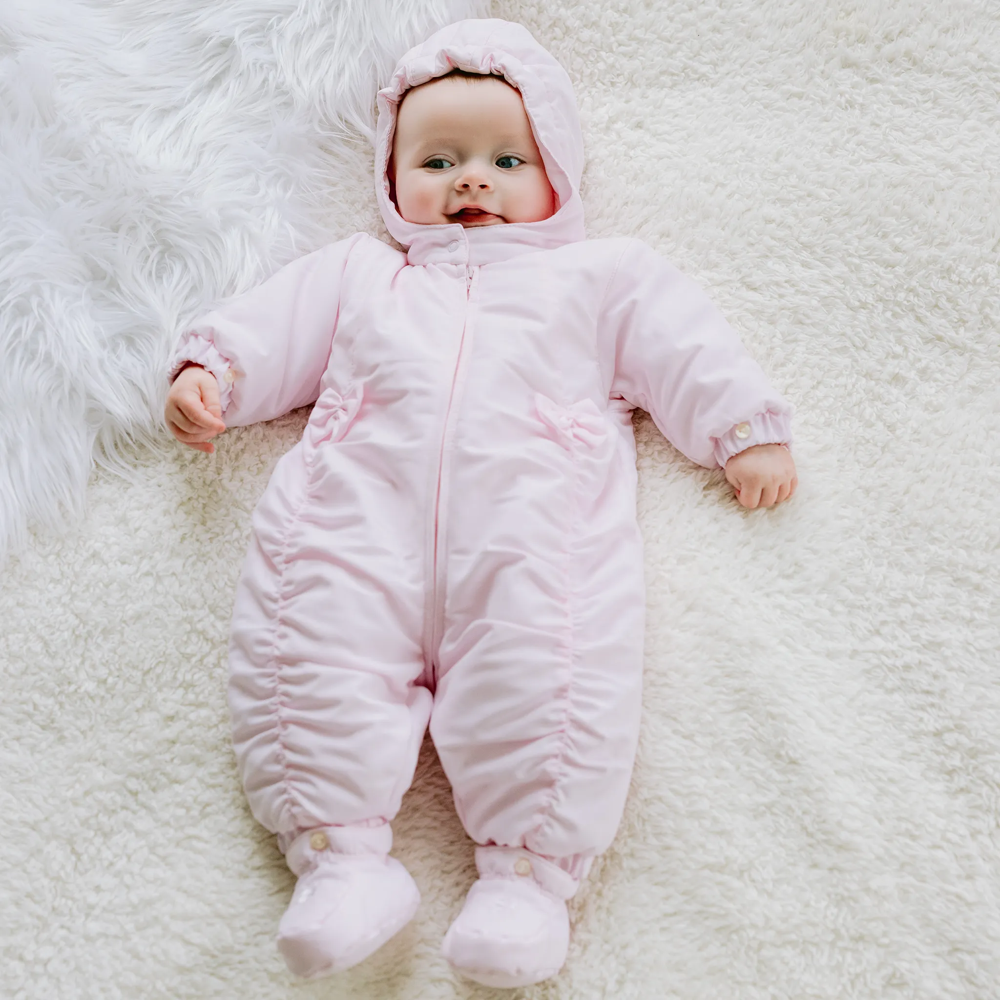 Estelle Girls Pramsuit with Mitts & Booties