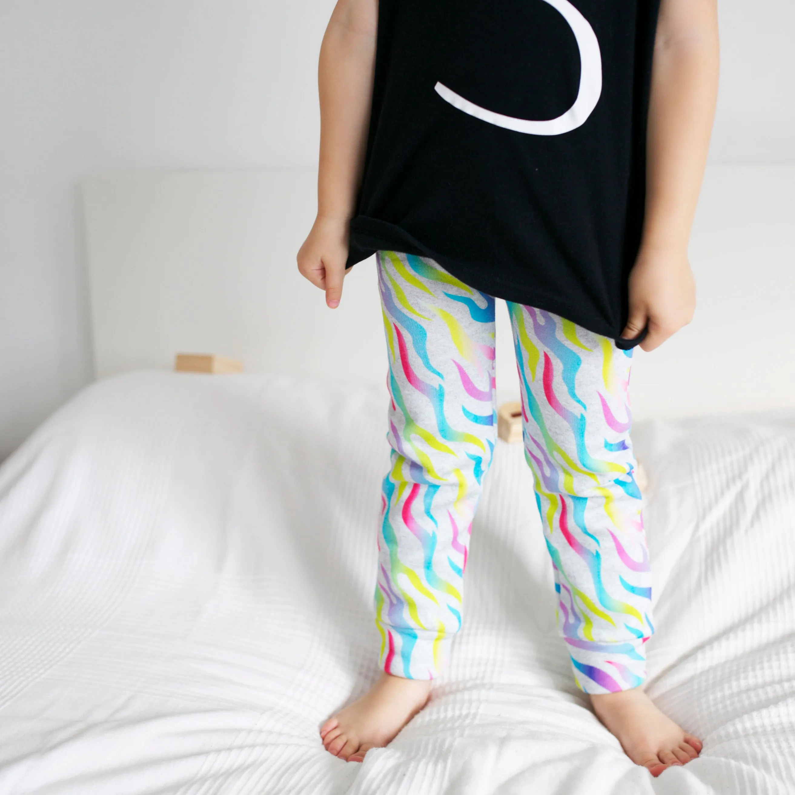 Extra warm rainbow flame Print Leggings