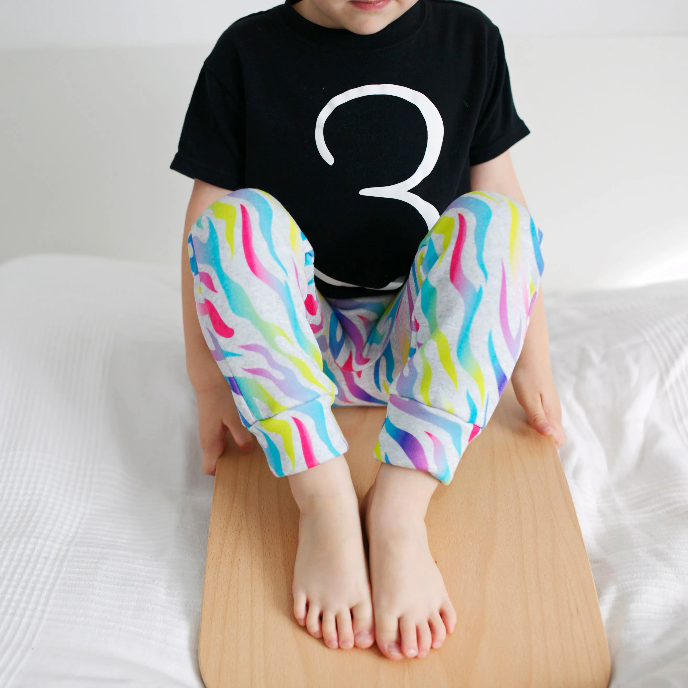 Extra warm rainbow flame Print Leggings