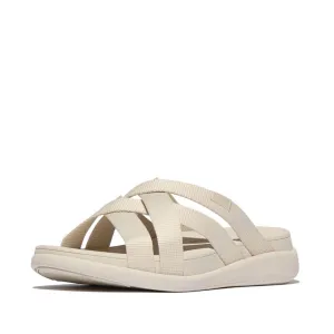 F-Mode Go Webbing Flatform Strappy Slides Sandals - Paris Beige