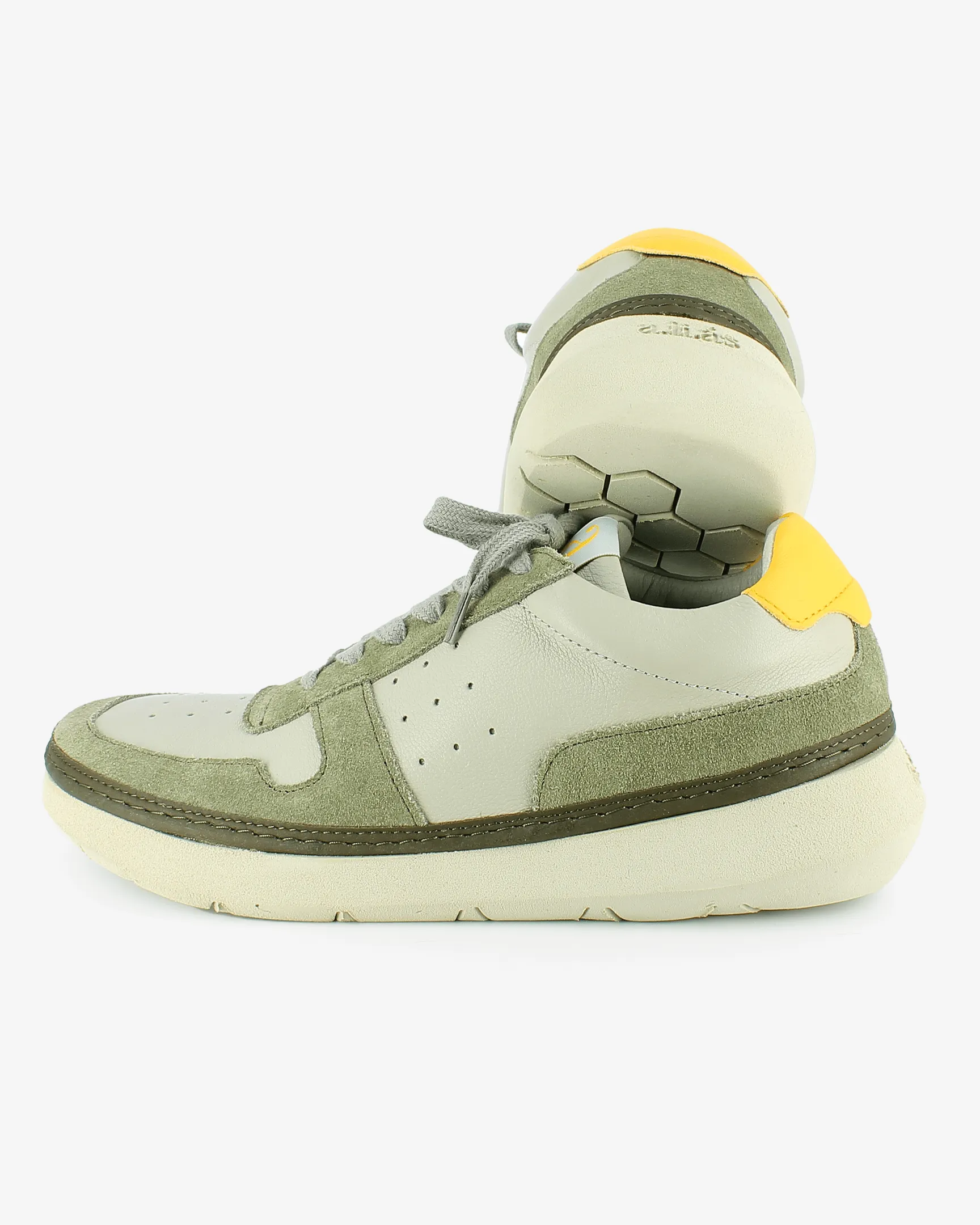 Fepix Bio Leather Sneakers | Light Grey/Beetle